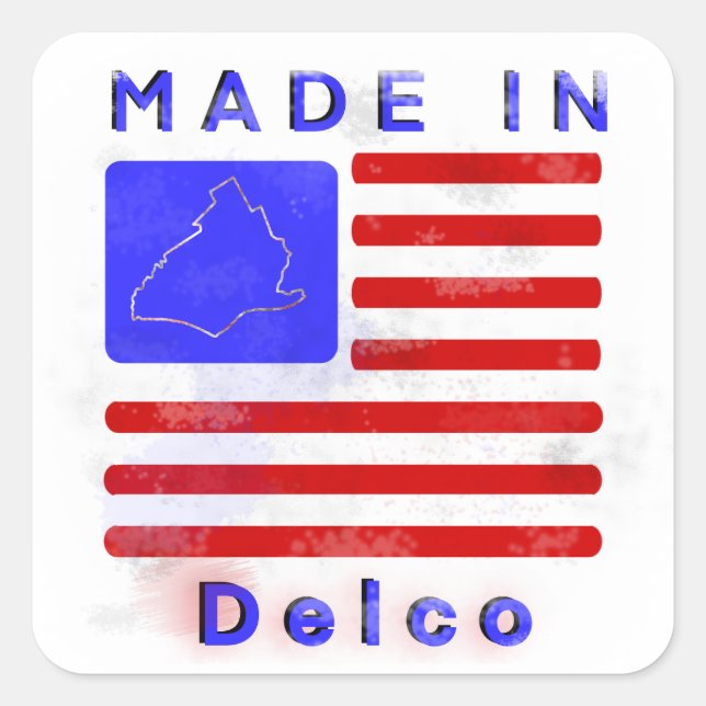 Made in DELCO Square Sticker (Front)