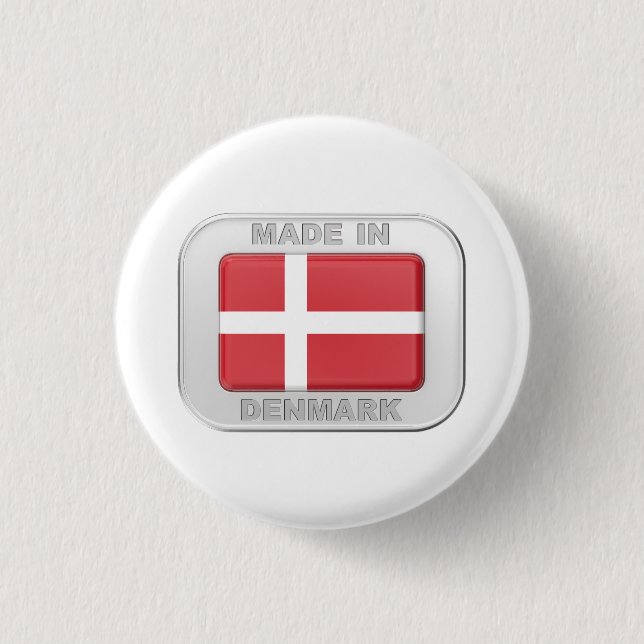 Made in Denmark 3 Cm Round Badge (Front)