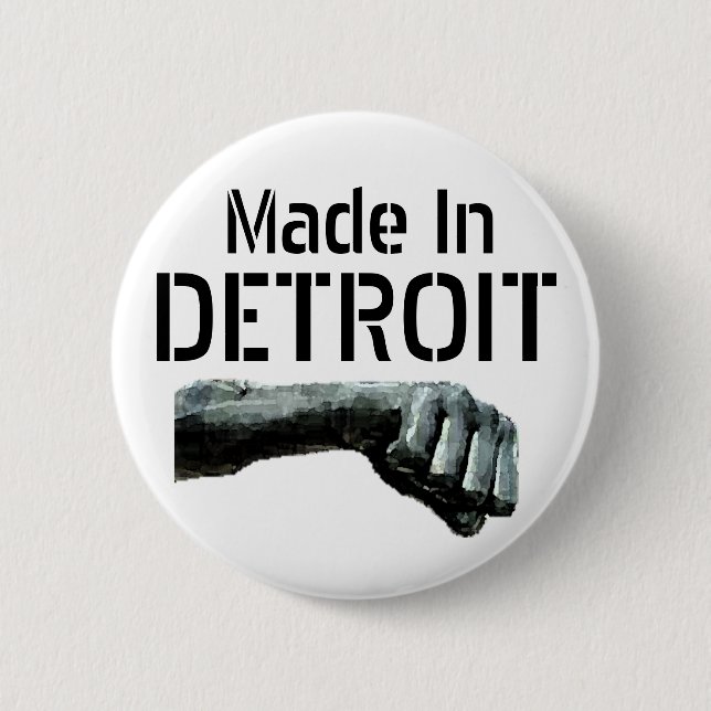 Made In Detroit 6 Cm Round Badge (Front)