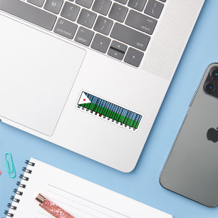 Made in Djibouti Barcode Flag Sticker