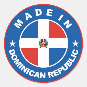 made in dominican republic flag label round stamp