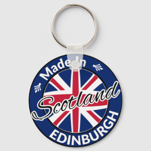 Made in Edinburgh Scotland Union Jack Flag Key Ring