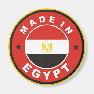 made in egypt country flag label round stamp magnet