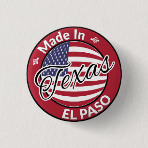 Made in El Paso Texas United States Flag 3 Cm Round Badge