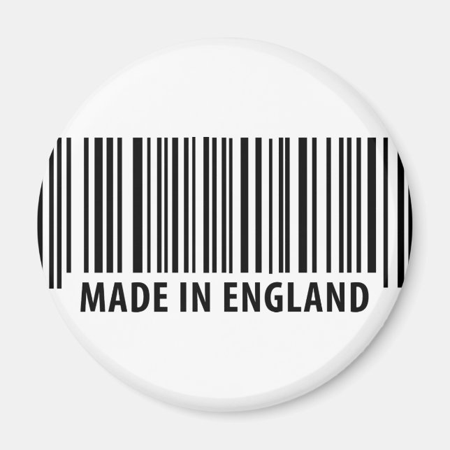 made in england bar code barcode magnet (Front)