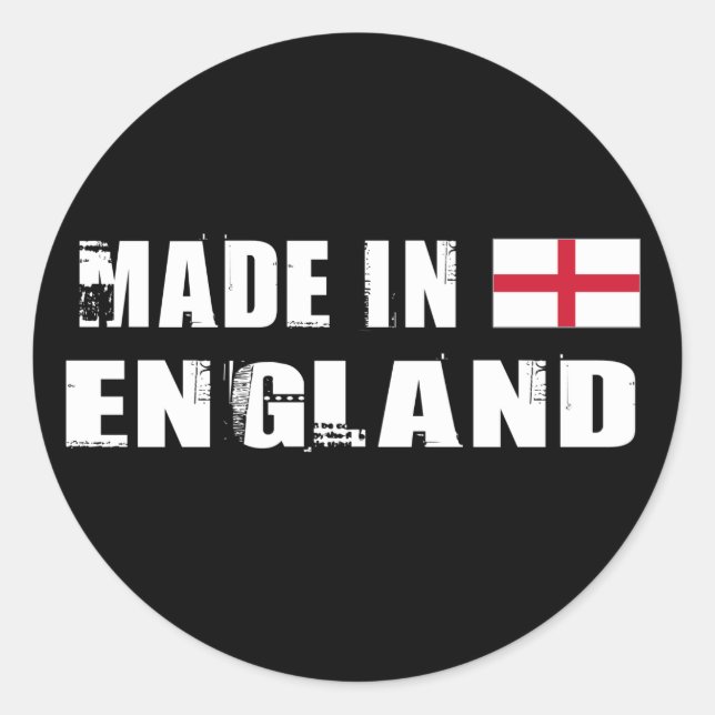 Made in England Classic Round Sticker (Front)