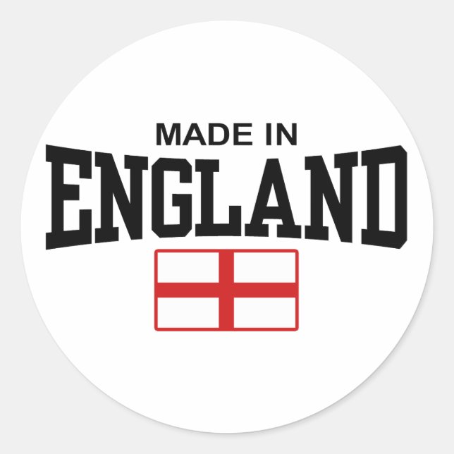 Made In England Classic Round Sticker (Front)