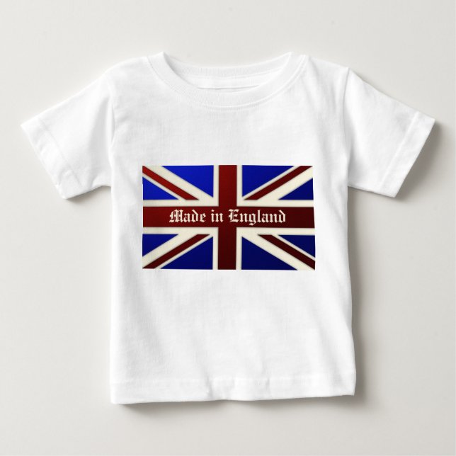 Made in England Metallic Union Jack Flag Baby T-Shirt (Front)