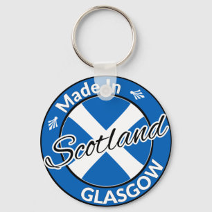 Made in Glasgow Scotland Saltire Flag Key Ring