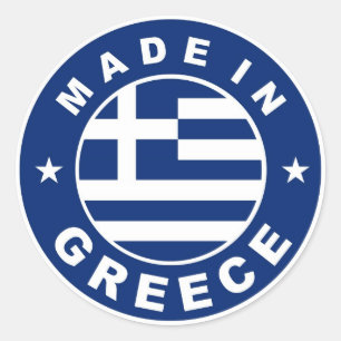 made in greece country flag label round stamp