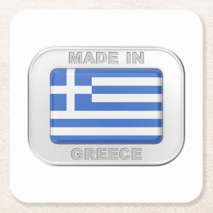 Made in Greece Square Paper Coaster