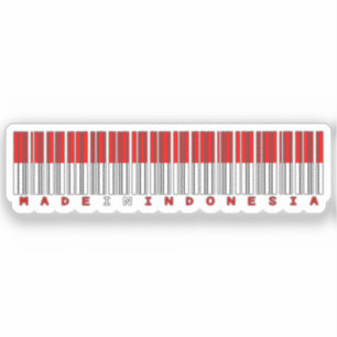 Made in Indonesia Barcode Flag Sticker