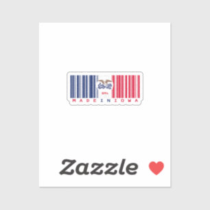 Made in Iowa Barcode Flag Sticker – State Pride