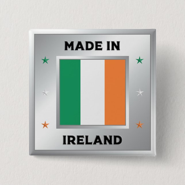 Made In Ireland 15 Cm Square Badge (Front)