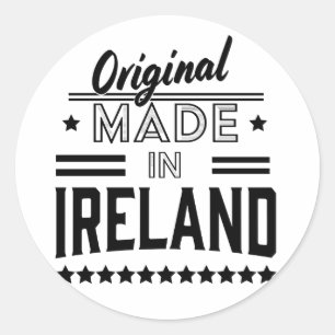 made in Ireland beautiful retro logo. Classic Round Sticker