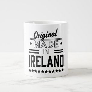 made in Ireland beautiful retro logo. Large Coffee Mug
