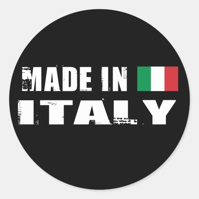 Made in Italy Classic Round Sticker (Front)