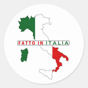 made in italy country map flag product label