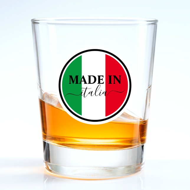 Made In Italy Italian Flag Red White Green Italia Shot Glass (made in Italia; Italy Italian flag shot glass)