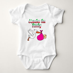 Made In Italy Stork Pink Baby Bodysuit
