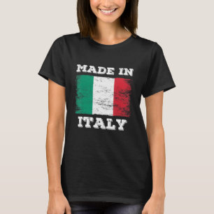 Made In Italy With Italy Flag Novelty Graphic Cool T-Shirt