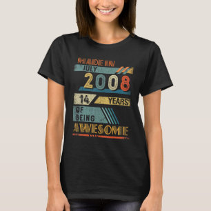 Made In July 2008 14 Years Old 14th Birthday T-Shirt