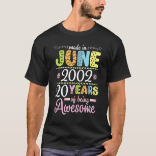 Made In June 2002 Flowers Birthday 20 Years Of Bei T-Shirt