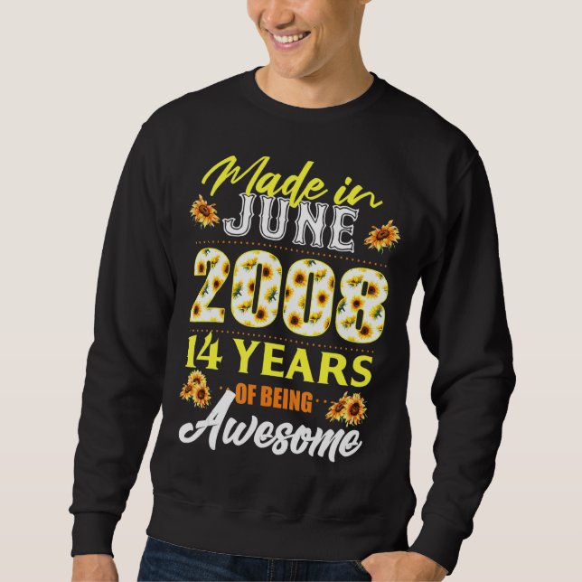 Made In June 2008 Years Of Being Awesome  Tee (Front)
