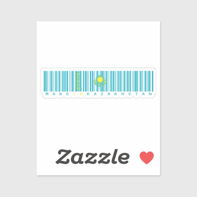 Made in Kazakhstan Barcode Flag Sticker (Sheet)