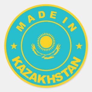 made in kazakhstan country flag product label