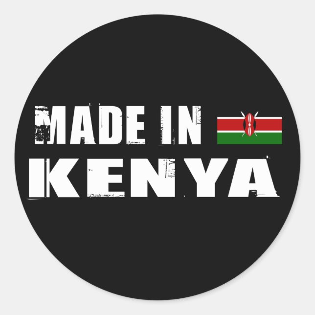 Made in Kenya Classic Round Sticker (Front)