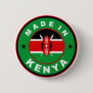 made in kenya country flag product label round 6 cm round badge