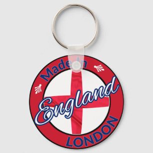 Made in London England St George Flag Key Ring