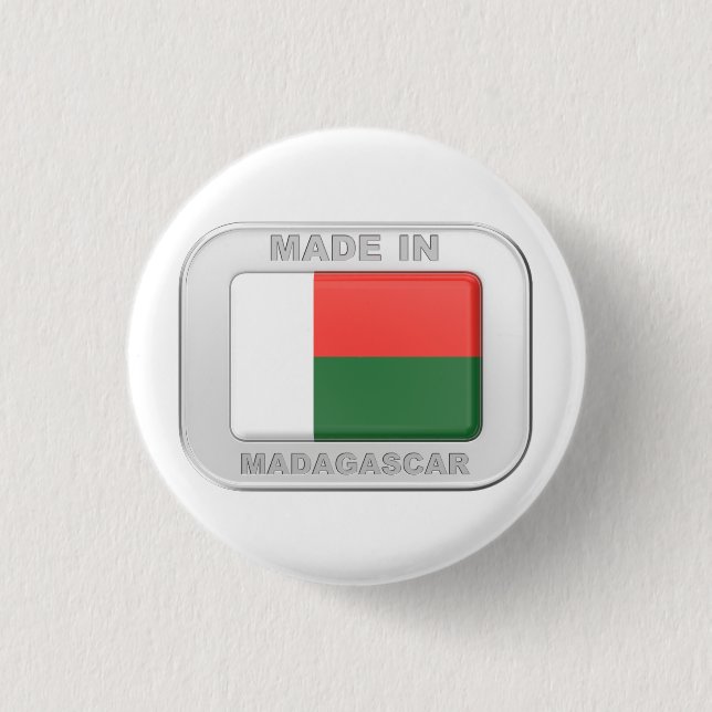 Made in Madagascar 3 Cm Round Badge (Front)
