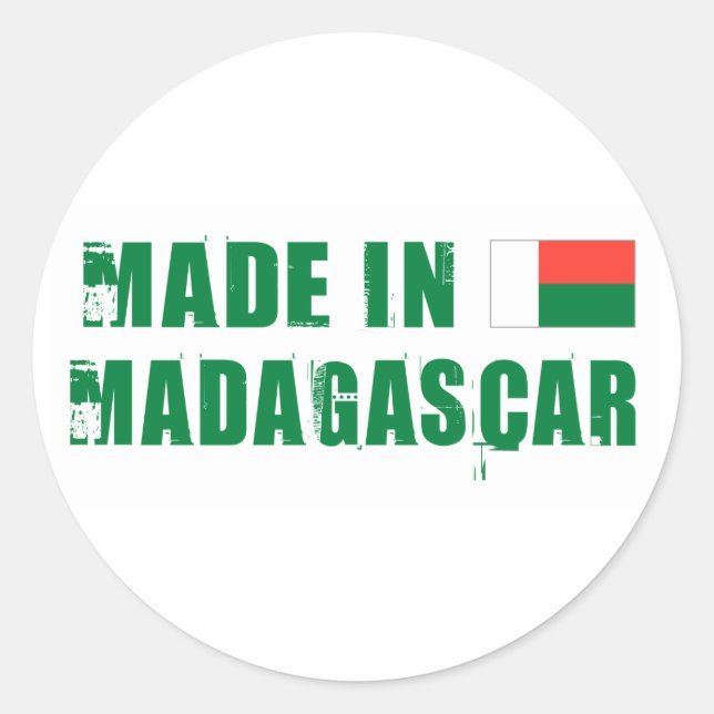 Made in Madagascar Classic Round Sticker (Front)