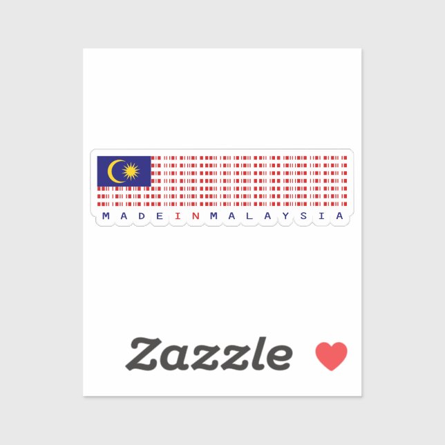 Made in Malaysia Barcode Flag Sticker (Sheet)