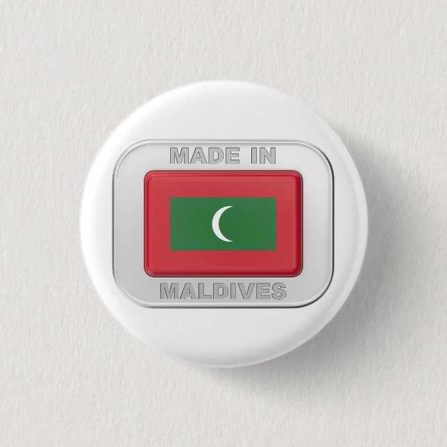 Made in Maldives 3 Cm Round Badge (Front)