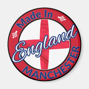 Made in Manchester England St George Flag Magnet