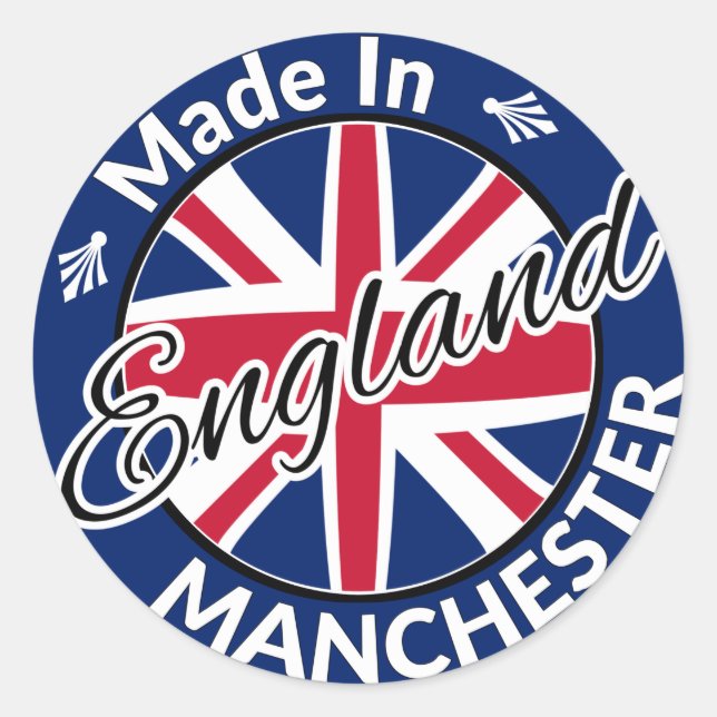 Made in Manchester England Union Jack Flag Classic Round Sticker (Front)