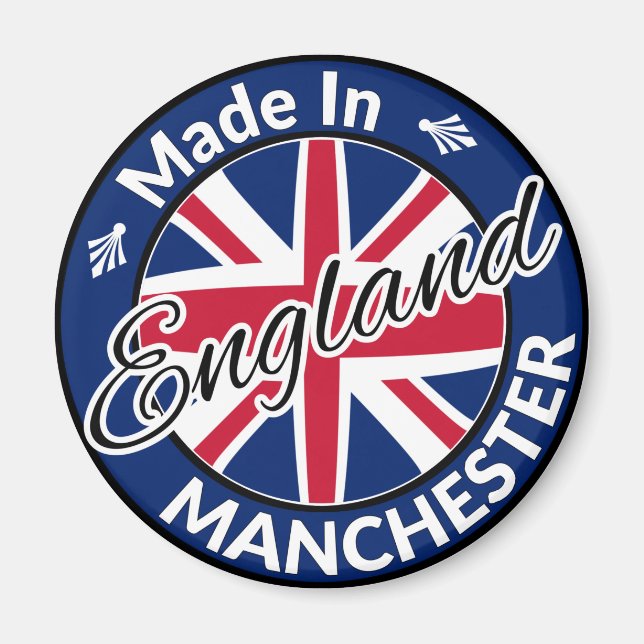 Made in Manchester England Union Jack Flag Magnet (Front)
