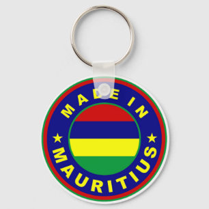made in mauritius country flag product label round key ring