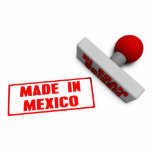 Made in Mexico Stamp or Chop on Paper Concept Photo Sculpture Badge<br><div class="desc">Made in Mexico Stamp or Chop on Paper Concept in 3d in Red and White</div>