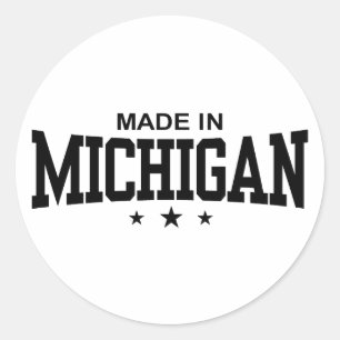 Made In Michigan Classic Round Sticker