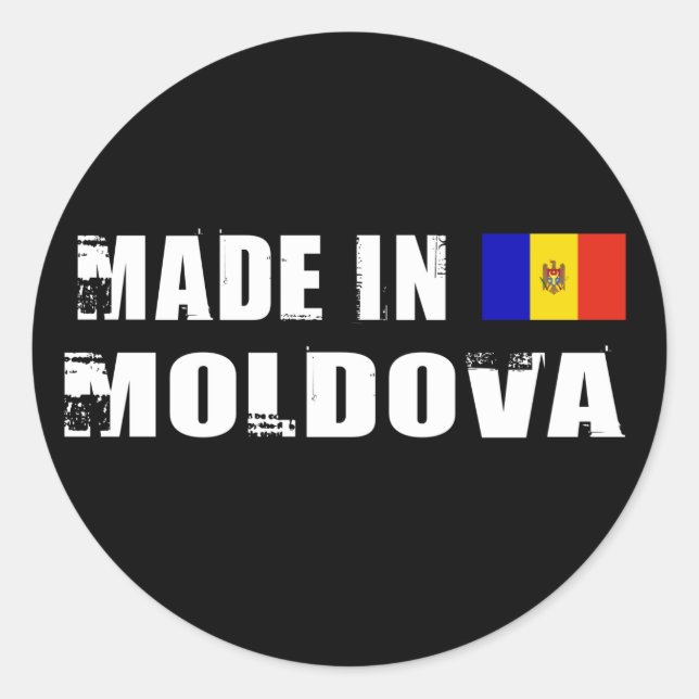 Made in Moldova Classic Round Sticker (Front)