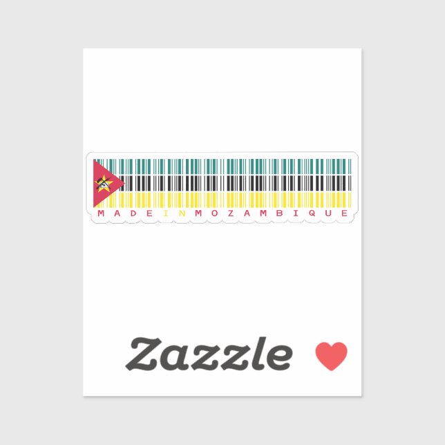 Made in Mozambique – Barcode Flag Sticker (Sheet)