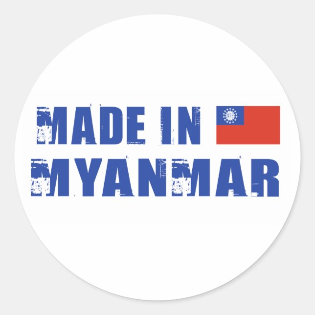 Made in Myanmar Classic Round Sticker (Front)