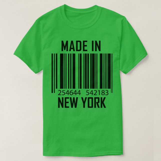 Made in New York Barcode Funny  T-Shirt (Design Front)