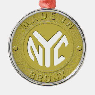Made In New York Bronx Metal Ornament
