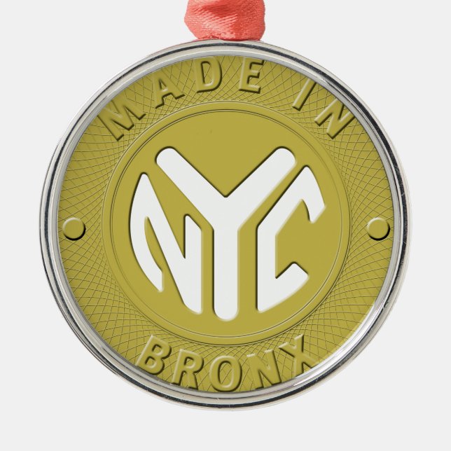 Made In New York Bronx Metal Ornament (Front)