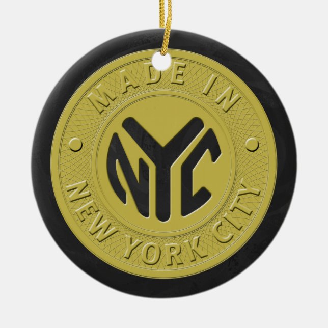 Made In New York Ceramic Ornament (Front)